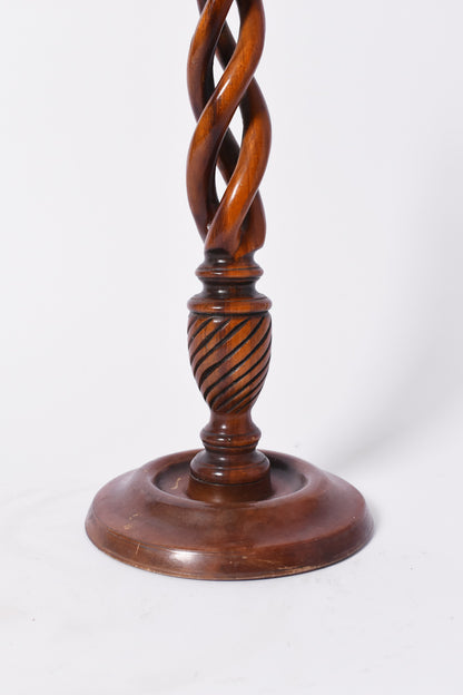 Pair of turned wood candlesticks, 19th c.