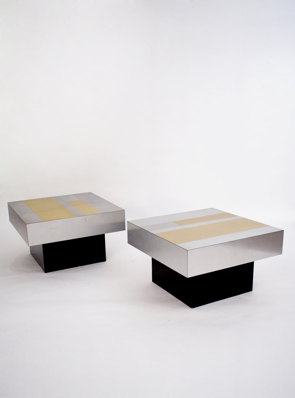 Pair of square coffee tables. USA, 1970.