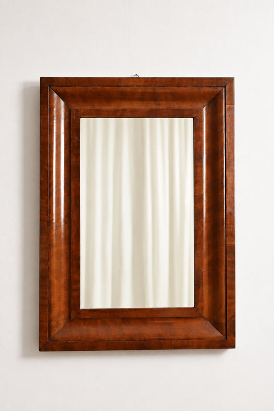 Mahogany rectangular mirror, 1940s.