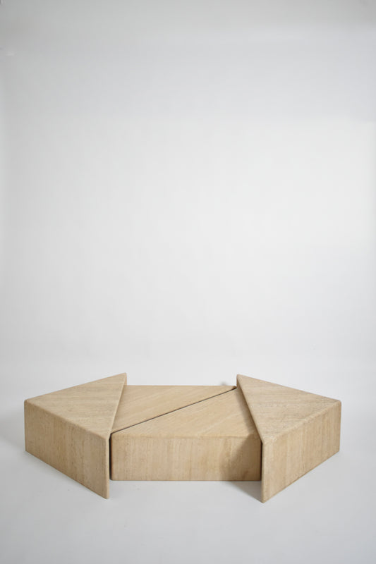 Travertine modular coffee table, 1970s.