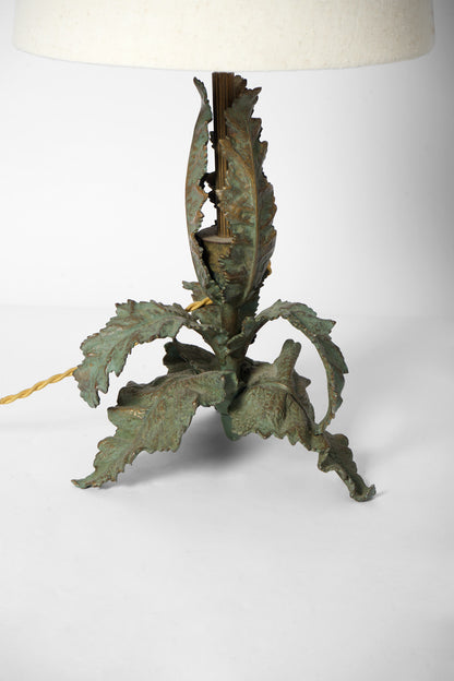 Acanthus leaves bronze lamp, 1970s.