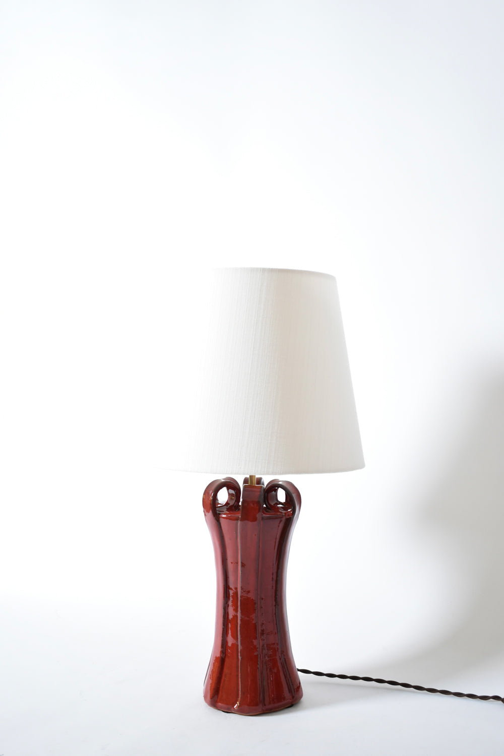 "Kasaï" Henry red ceramic lamp 25cm, Barracuda Edition.