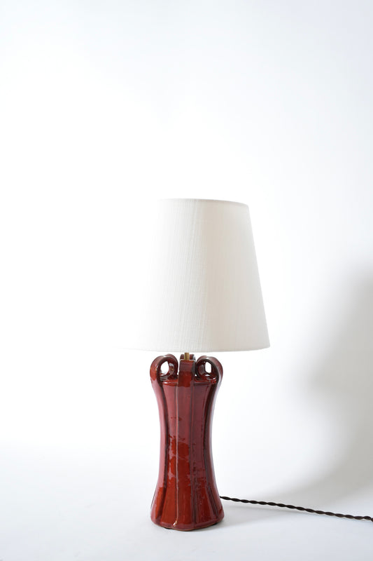"Kasaï" Henry red ceramic lamp 25cm, Barracuda Edition.