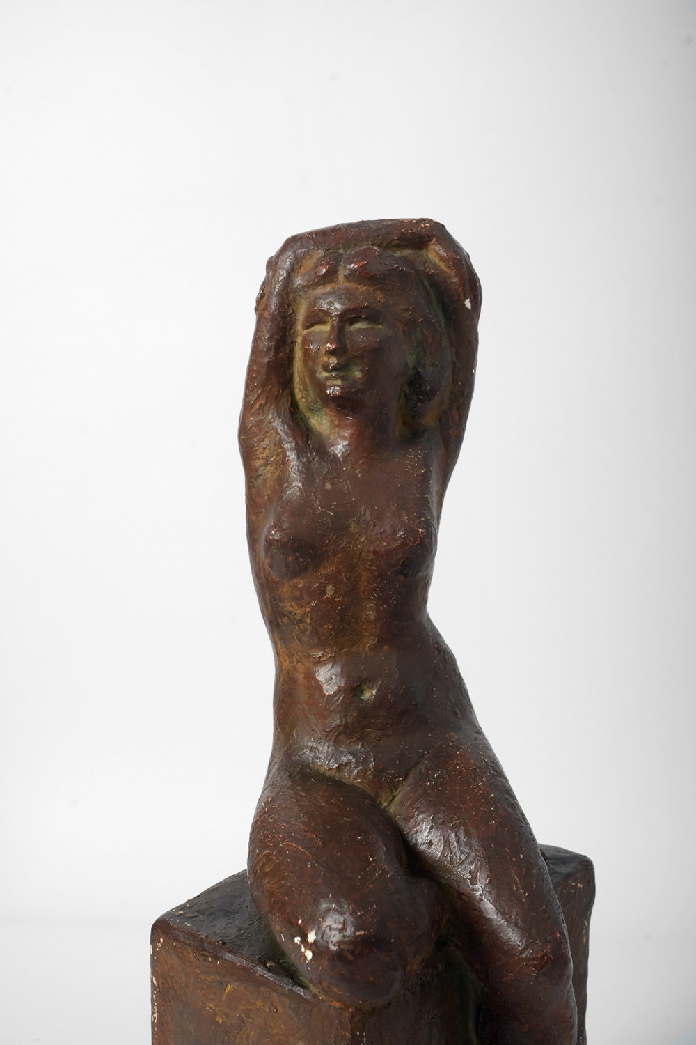 Patinated plaster naked woman, 1940s.