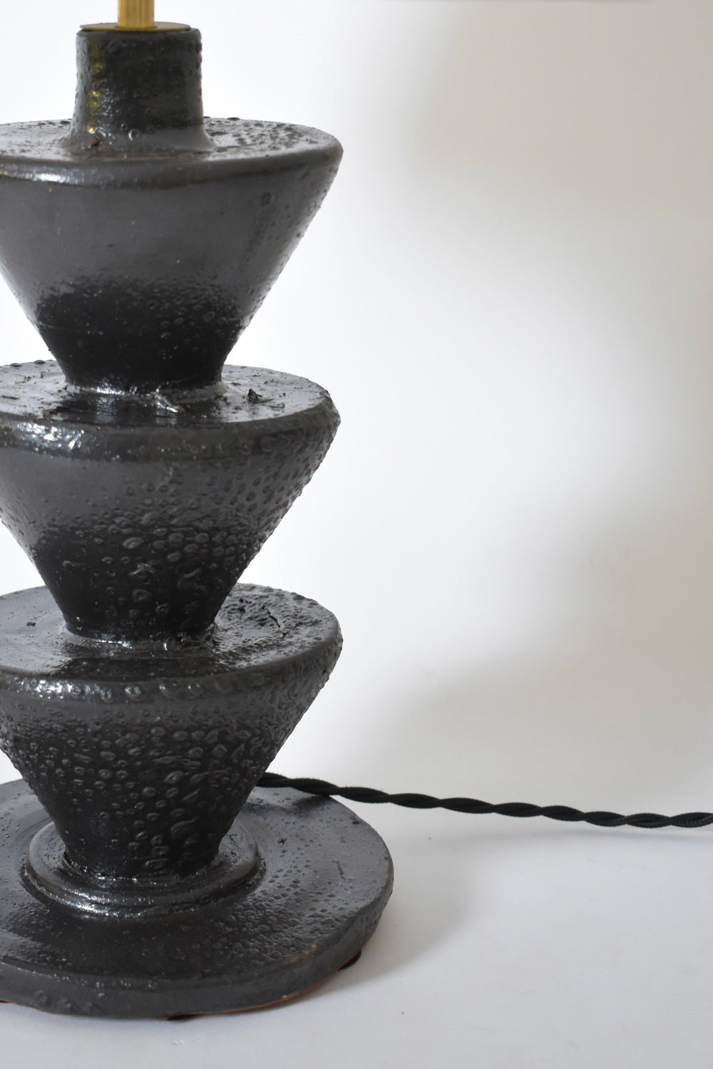 "Nizwa" large 33cm black ceramic table lamp, Barracuda Edition.
