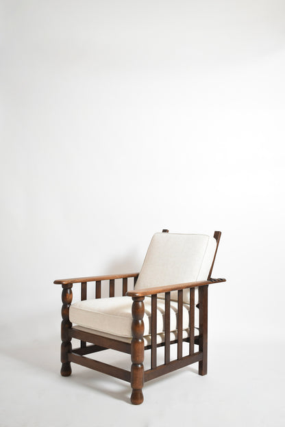 Dudouyt style oak armchair, 1940s.