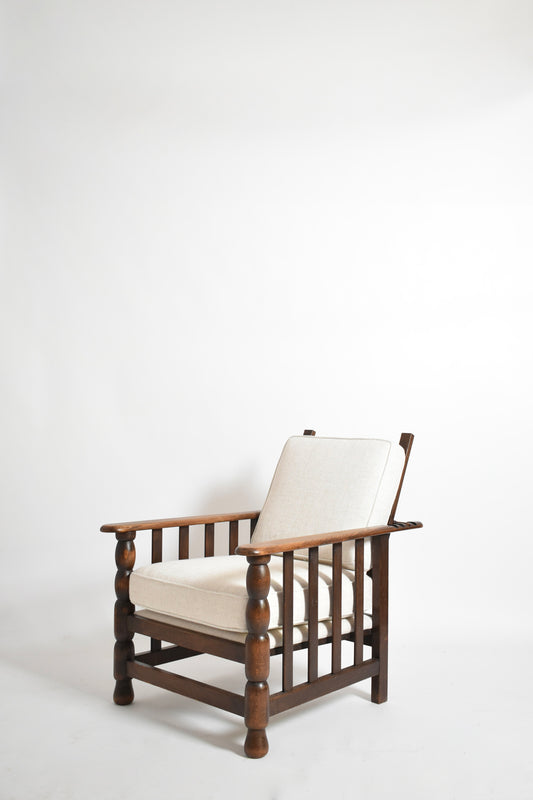 Dudouyt style oak armchair, 1940s.
