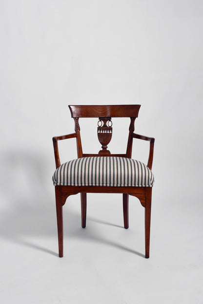 Neoclassical wooden armchair, 19th c.