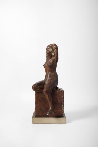 Patinated plaster naked woman, 1940s.