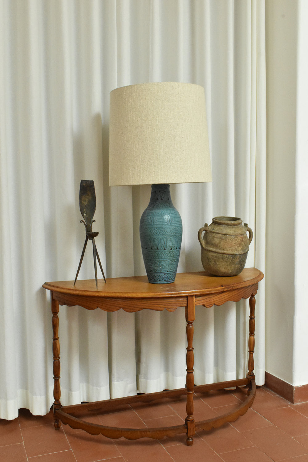Brutalist iron candleholder, 1960s.