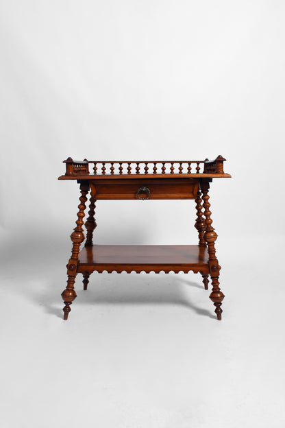 Turned wood english console, 19th c.