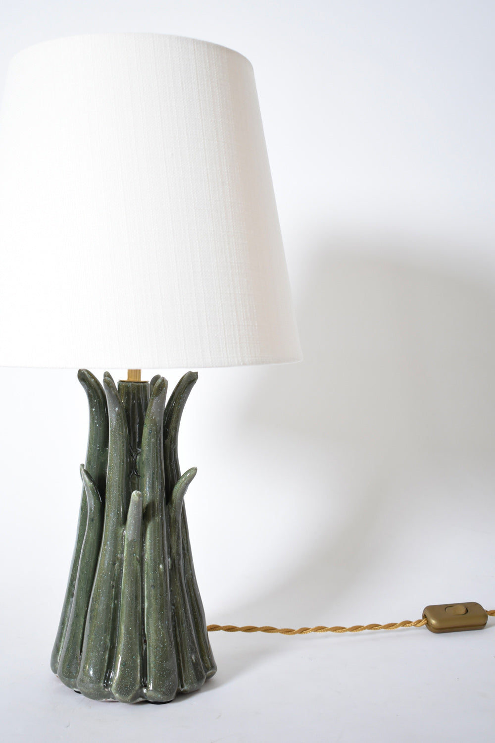"Pico" 25cm green ceramic lamp, Barracuda edition.