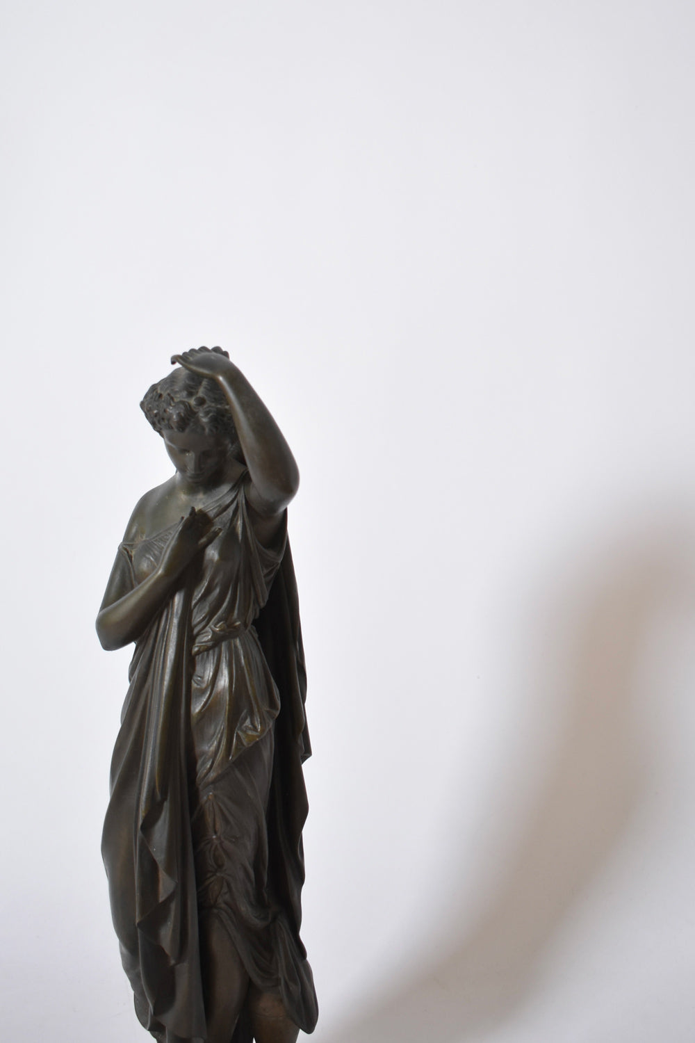 Neoclassical bronze woman sculpture, XIXth c.