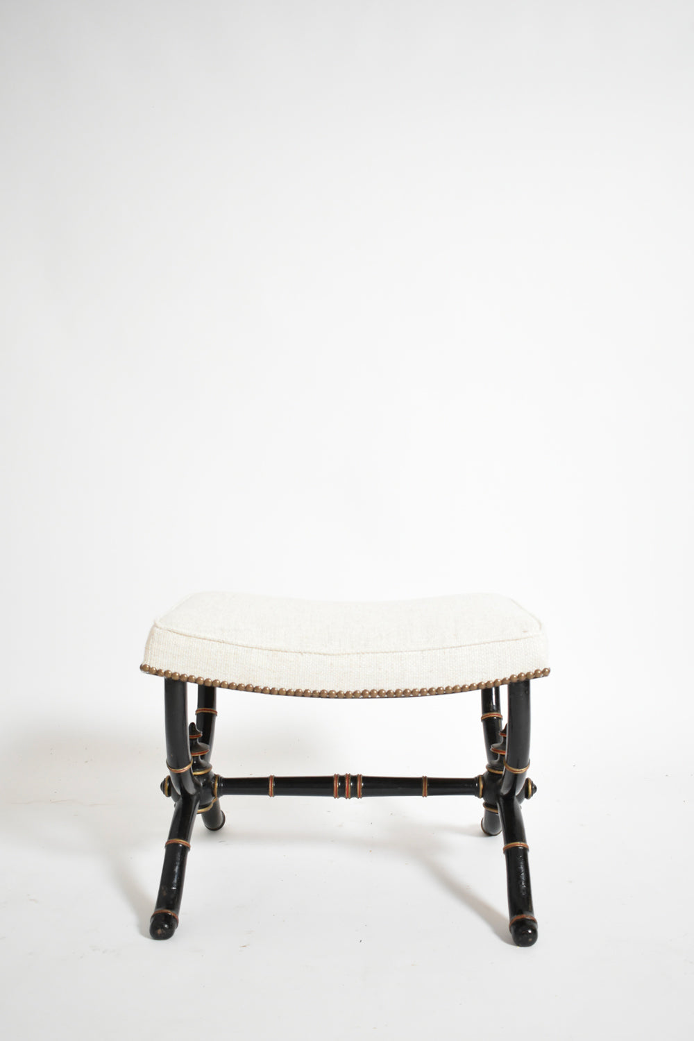 Napoleon III curule faux bamboo stool, XIXth c.
