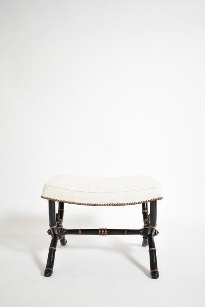 Napoleon III curule faux bamboo stool, XIXth c.