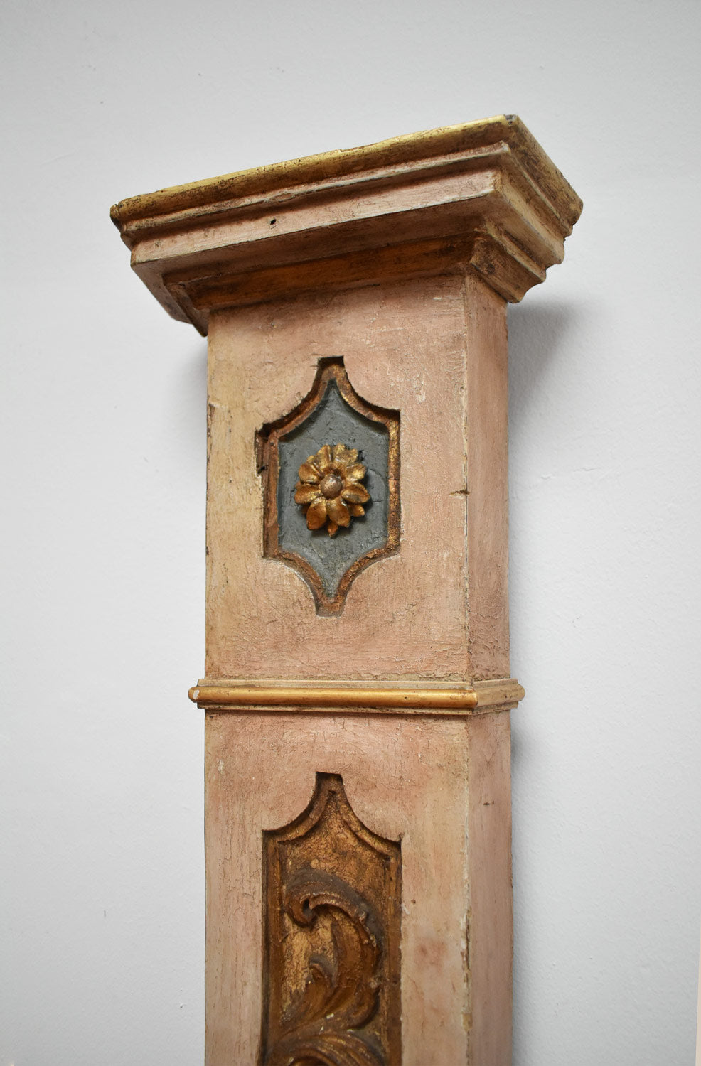 Pair of wooden painted columns, 19th c.