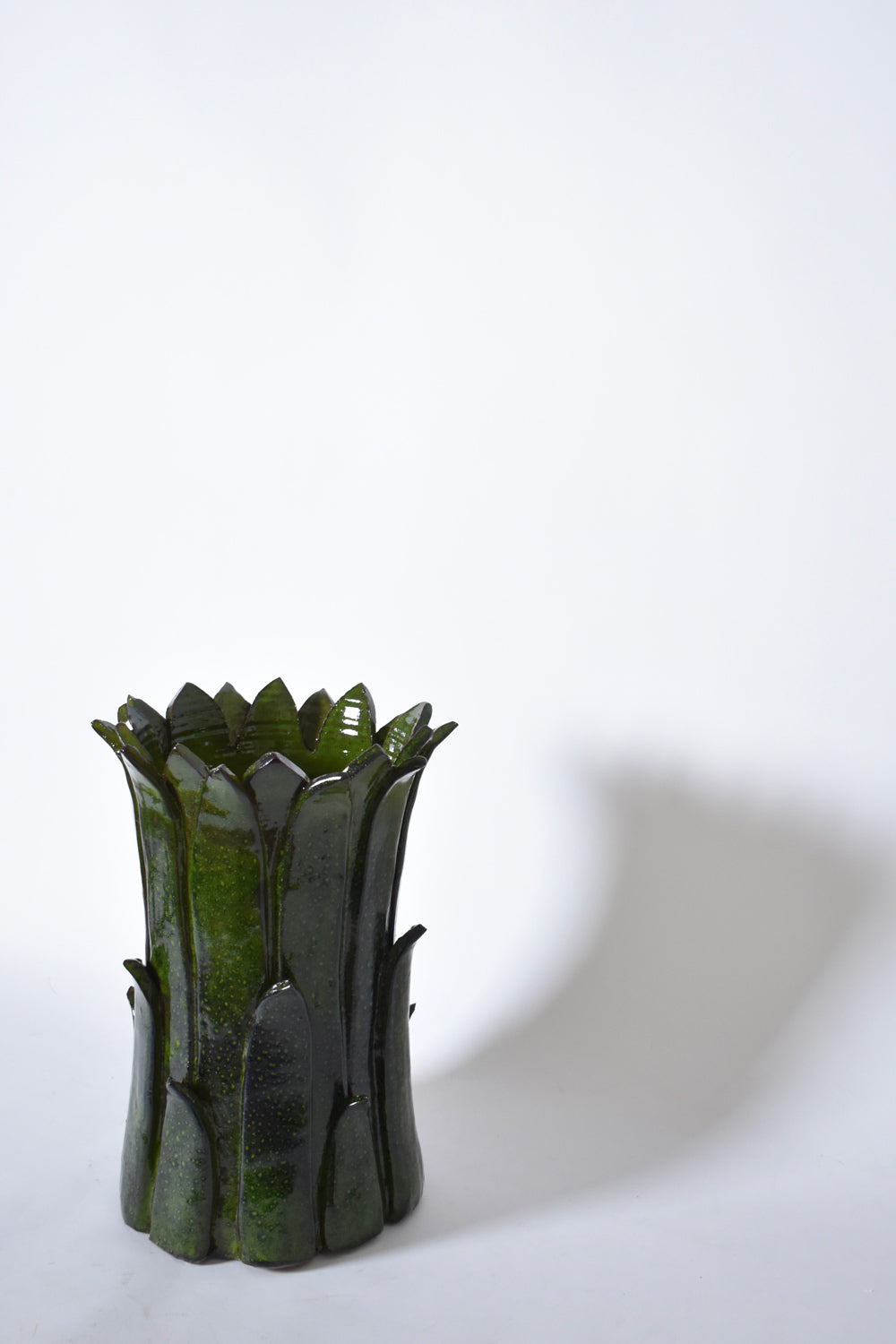 "Sintra" 40cm green ceramic vase, Barracuda edition.