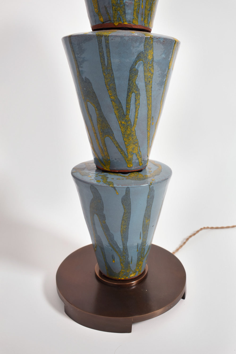 "Nizwa" blue and yellow cerafloor lamp, Barracuda Edition.