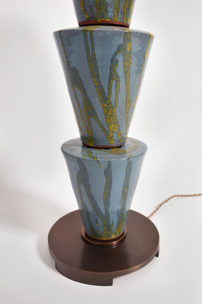 "Nizwa" blue and yellow cerafloor lamp, Barracuda Edition.