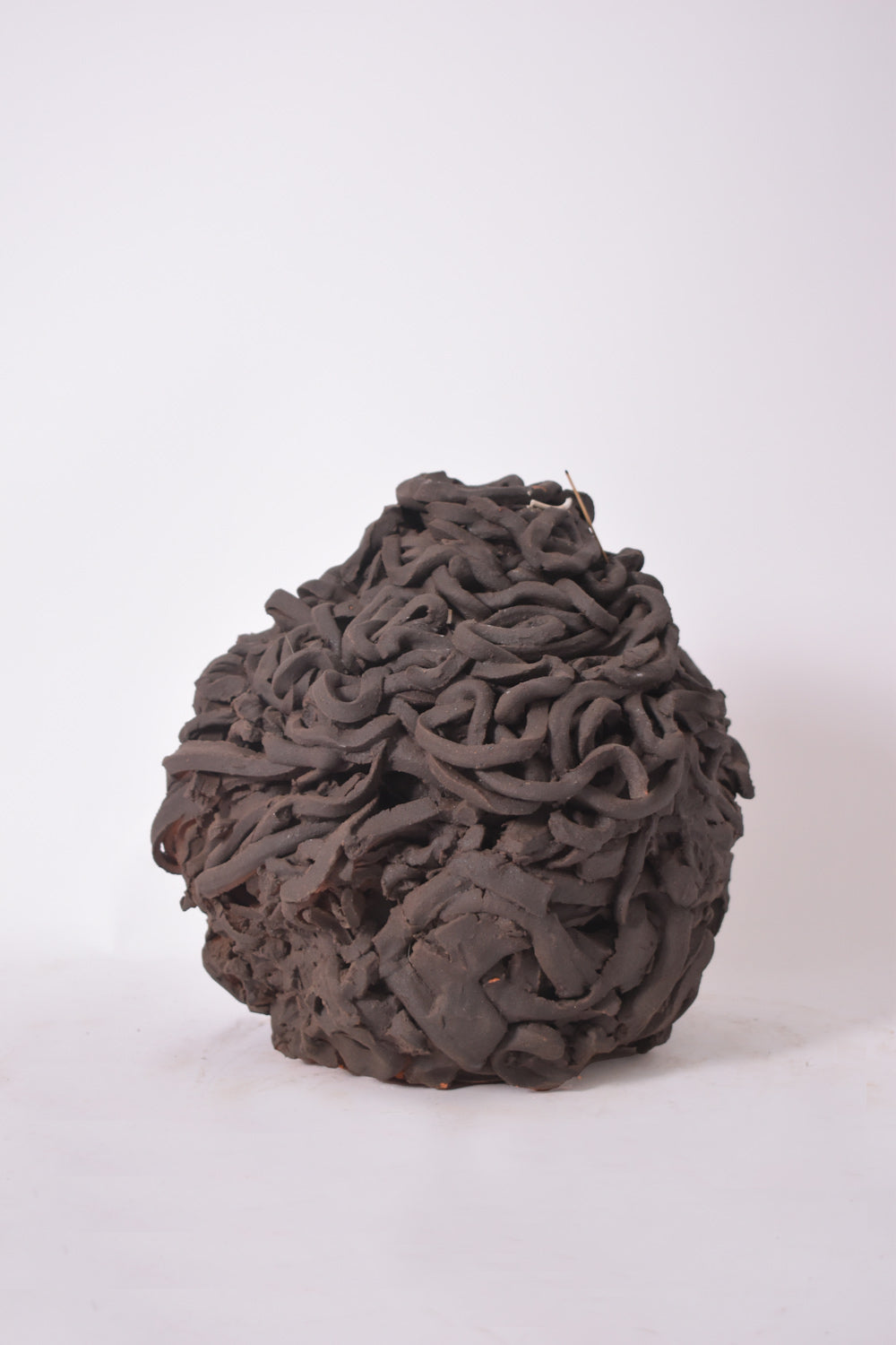 Black vermiculated vase, XXth c.