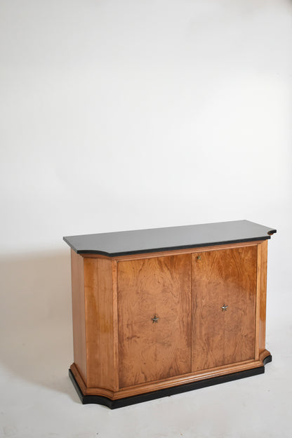 Walnut veneer sideboard, 1940s.