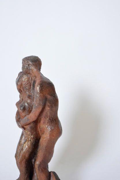 Embracing couple ceramic sculpture, 1930s.