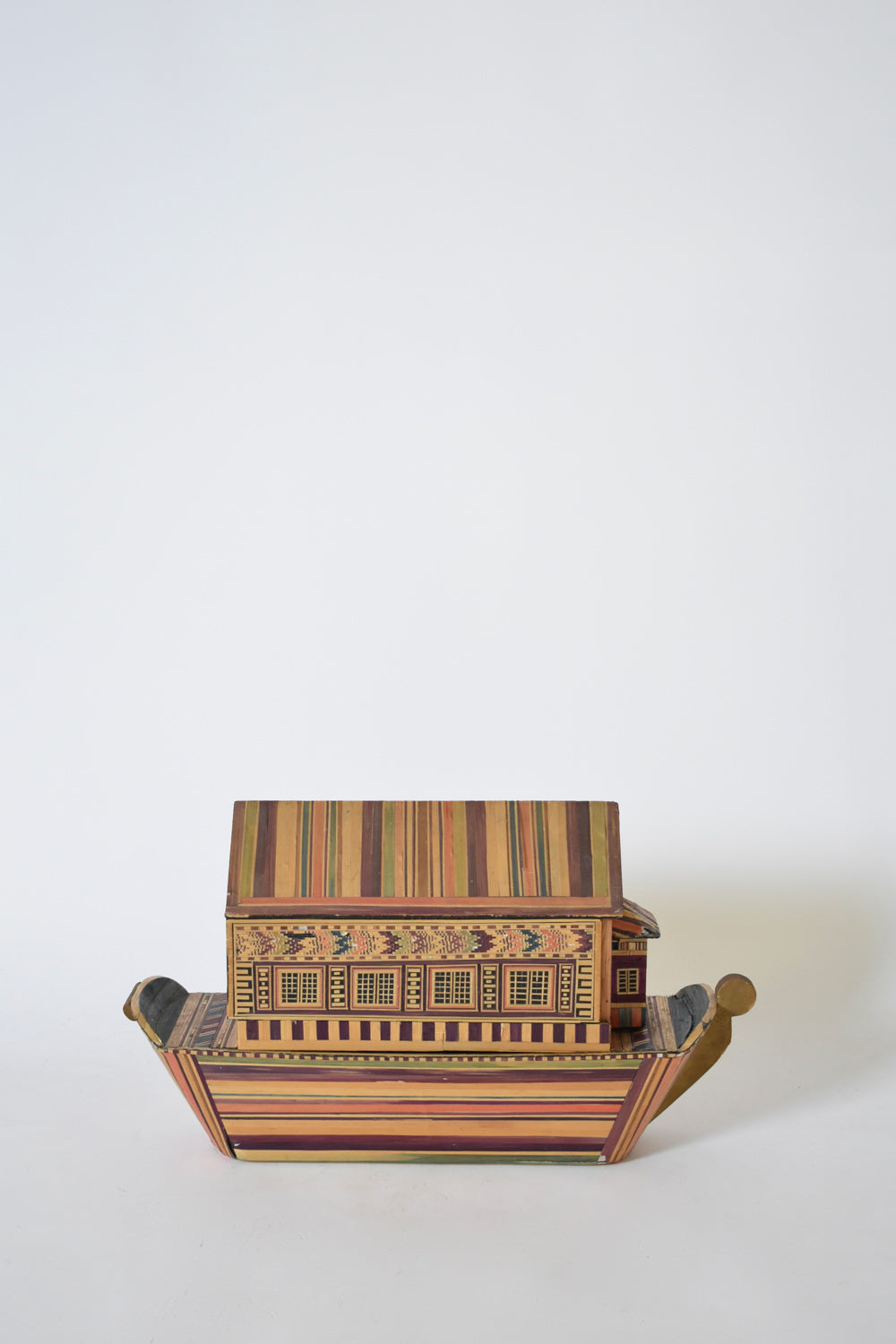 Straw marquetry box, 1970s.
