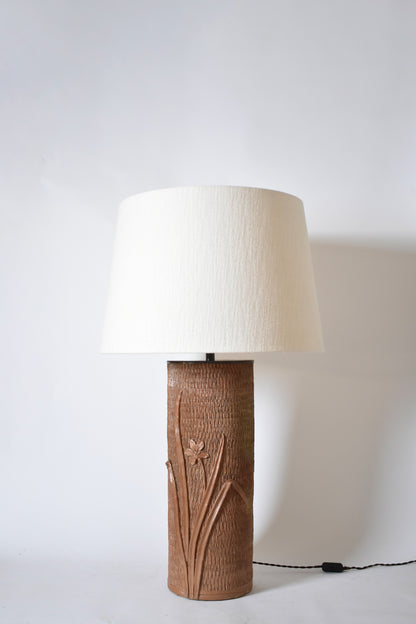 Important cylinder ceramic stoneware lamp, 1950s.