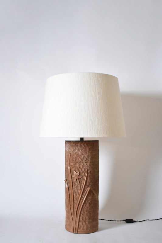 Important cylinder ceramic stoneware lamp, 1950s.