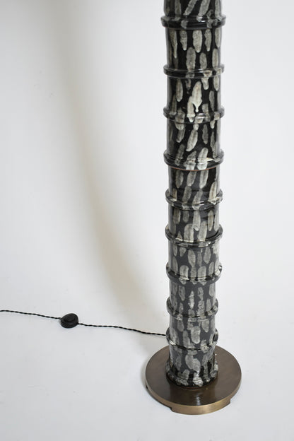 "Inle" grey and black ceramic floor lamp, Barracuda edition.