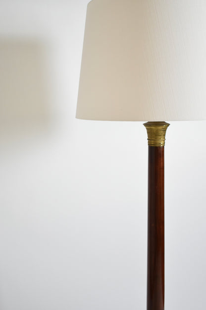 Neoclassical wooden tripod floorlamp, 1960s.