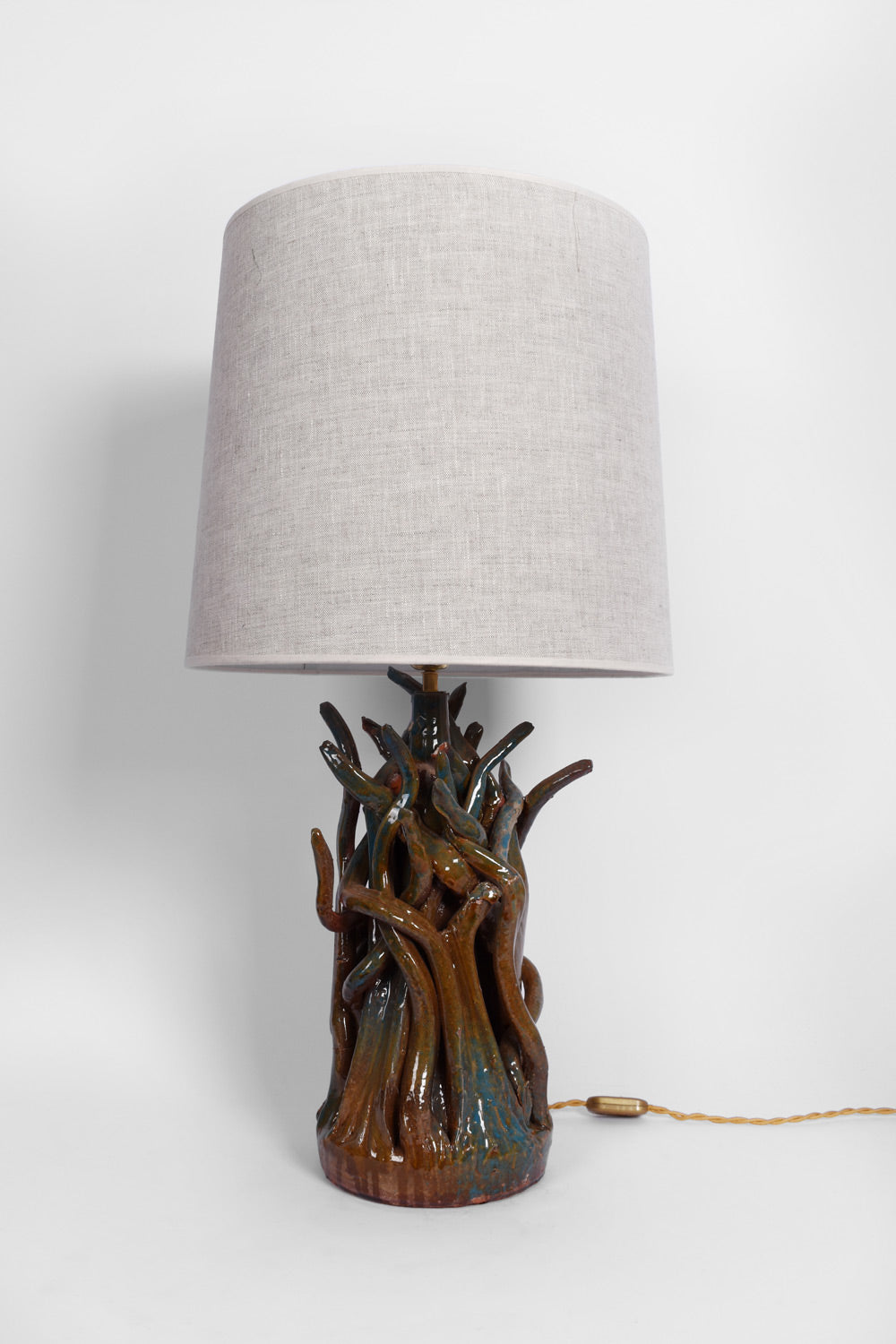 "Gizeh" glazed terracota lamp, Barracuda edition.