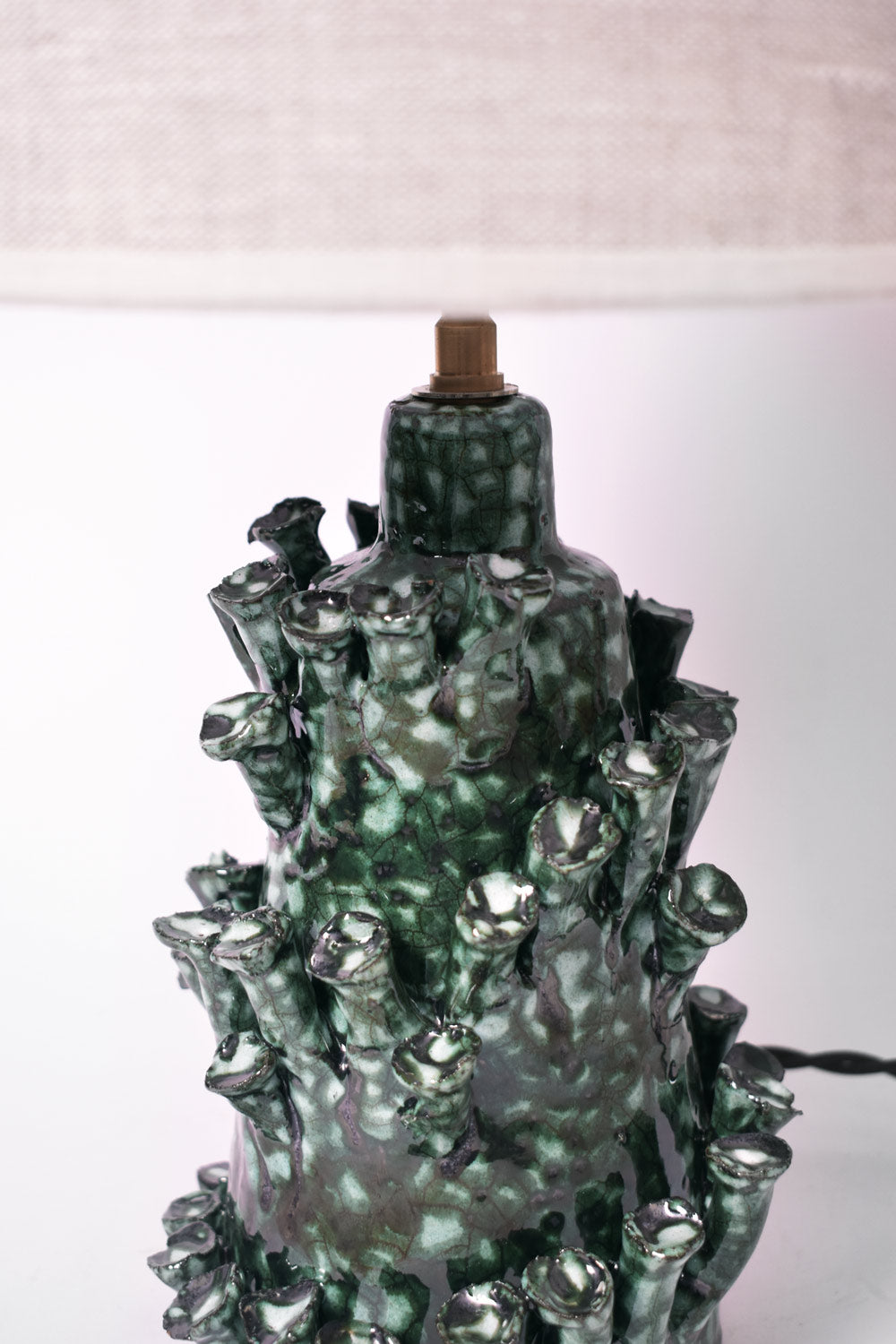 "Belize" 25cm green marbled lamp, Barracuda Edition.