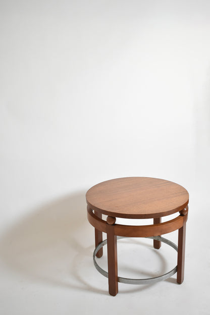 Modernist round wooden pedestal table, 1930s