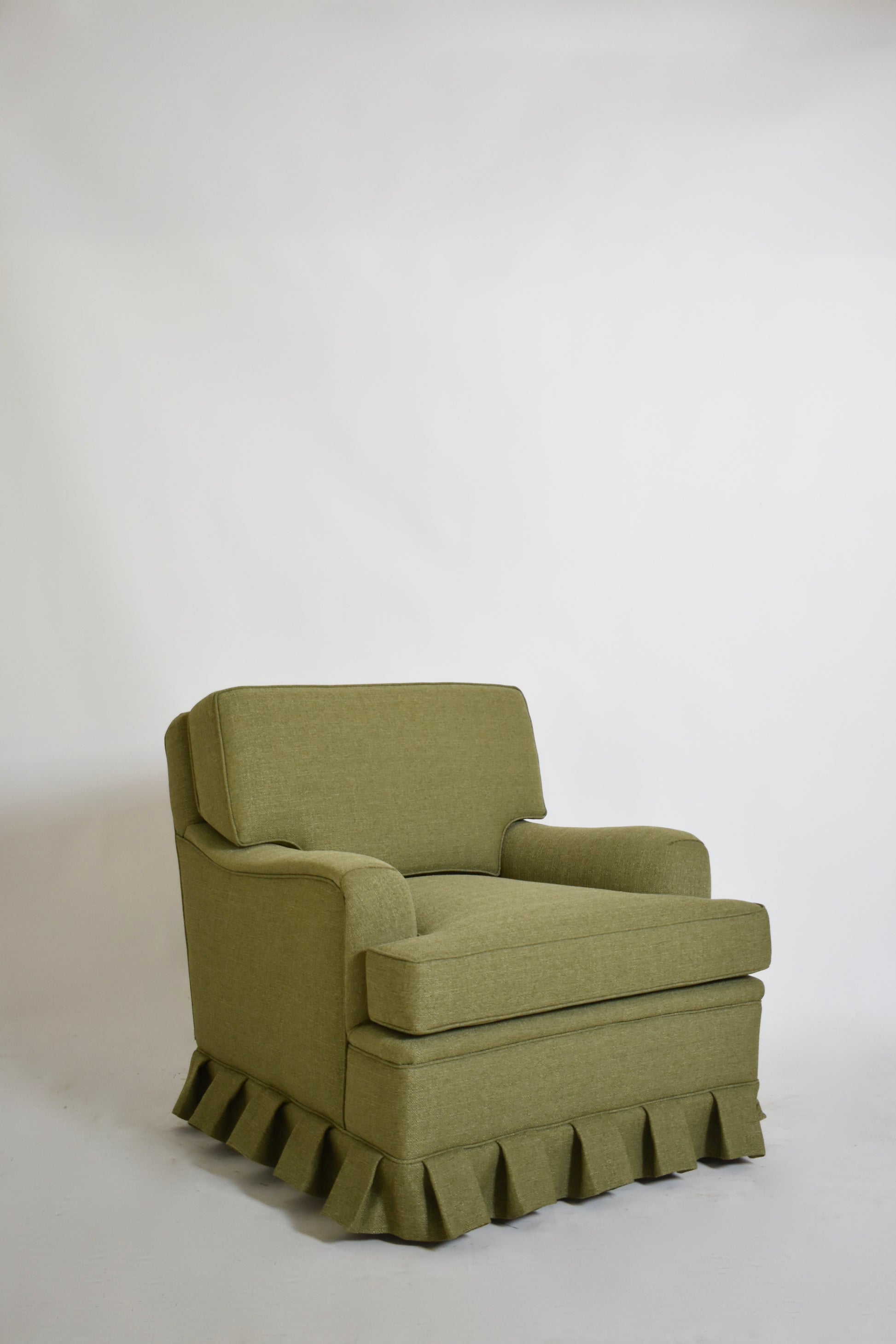 Green fabric fringe armchair, 1960s.