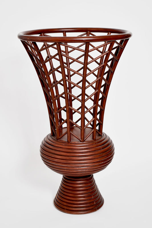 Decorative rattan vase 1970s.