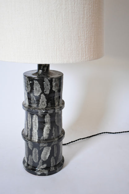 "Inle" 45cm grey and black ceramic table lamp, Barracuda edition.