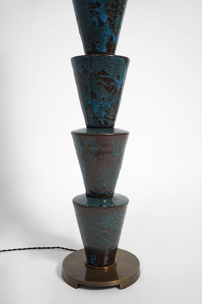 "Nizwa" blue and brown ce floor lamp, Barracuda Edition.