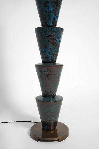 "Nizwa" blue and brown ce floor lamp, Barracuda Edition.
