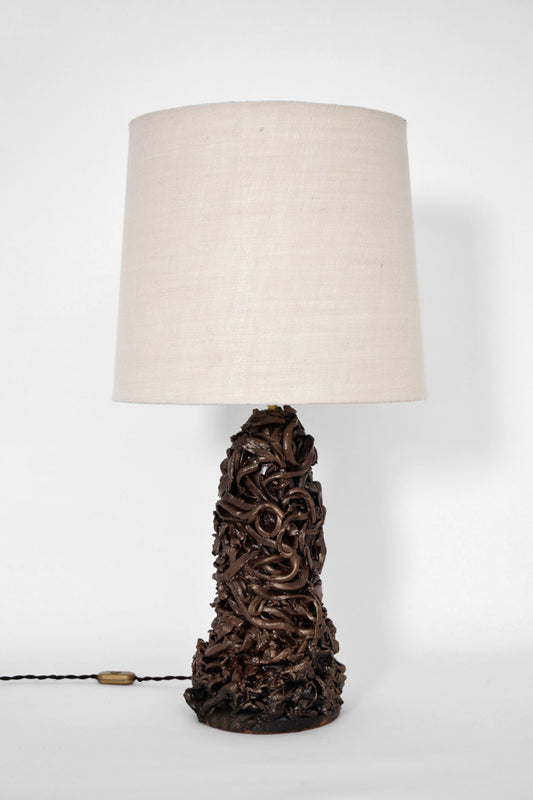 "Angkor" big brown table lamp. Barracuda edition.