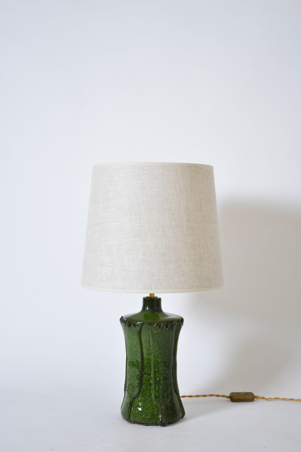 "Kasaï" Nilo green ceramic lamp 32cm, Barracuda Edition
