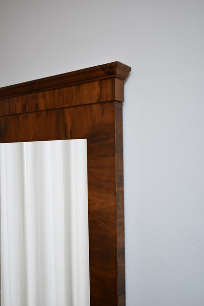 Empire style mahogany beveled mirror, 1940s.