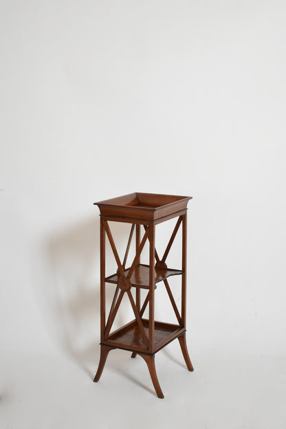 Pair of neoclassical mahogany bedside tables, 1960s.