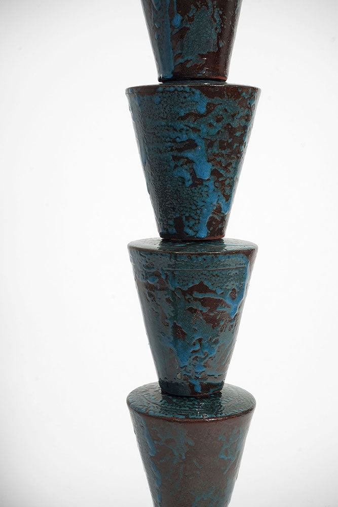 "Nizwa" blue and brown ce floor lamp, Barracuda Edition.