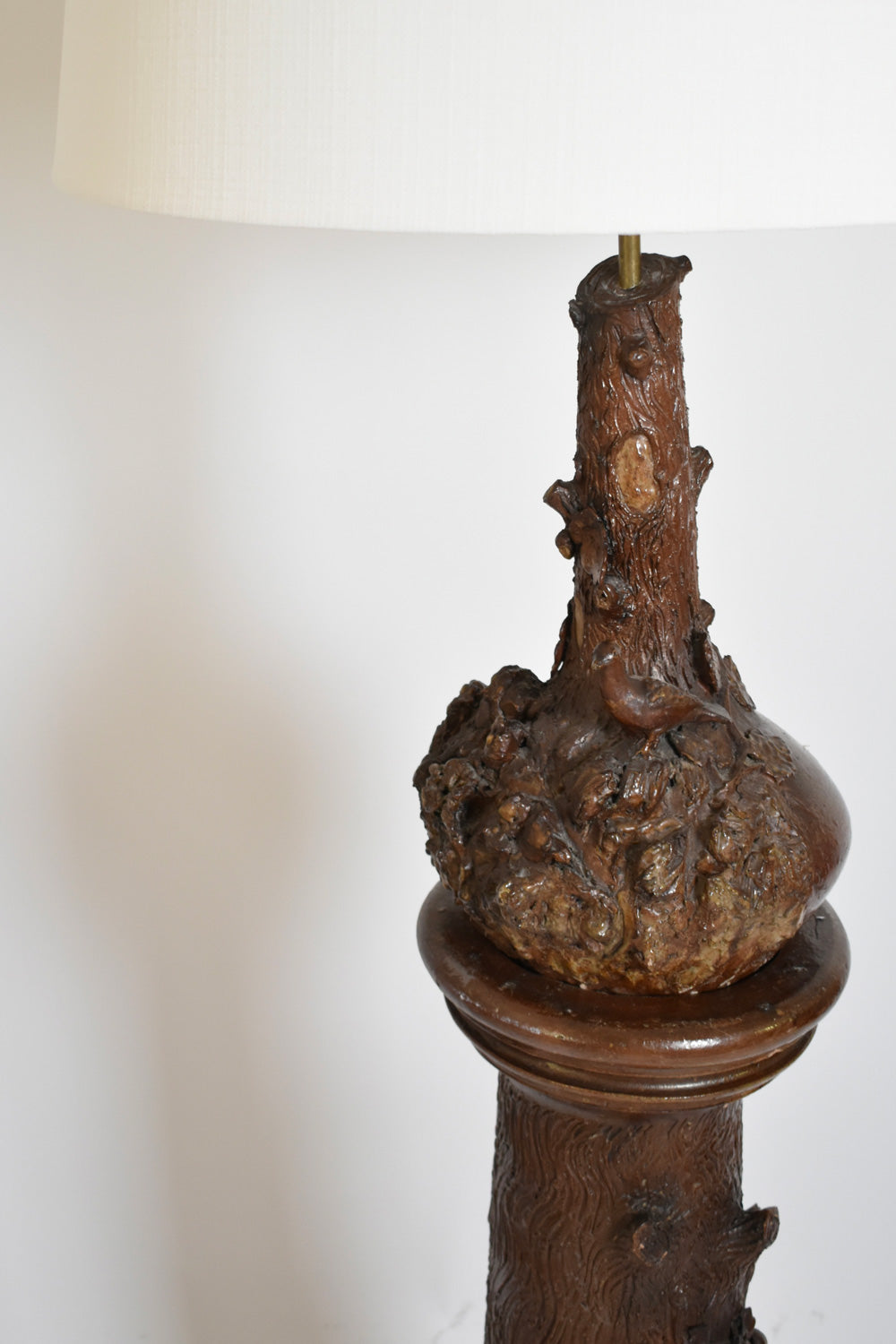 Black forest ceramic floor lamp, XIXth c.