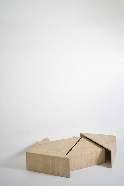 Travertine modular coffee table, 1970s.