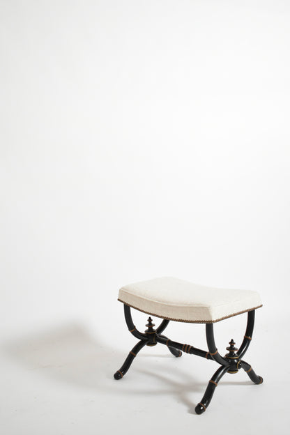 Napoleon III curule faux bamboo stool, XIXth c.