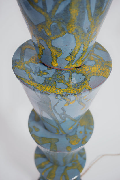 "Nizwa" blue and yellow cerafloor lamp, Barracuda Edition.