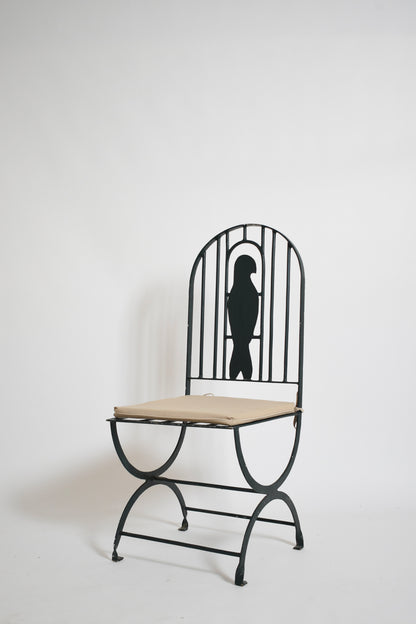 Pair of wrought iron bird cage chairs, 1960s.