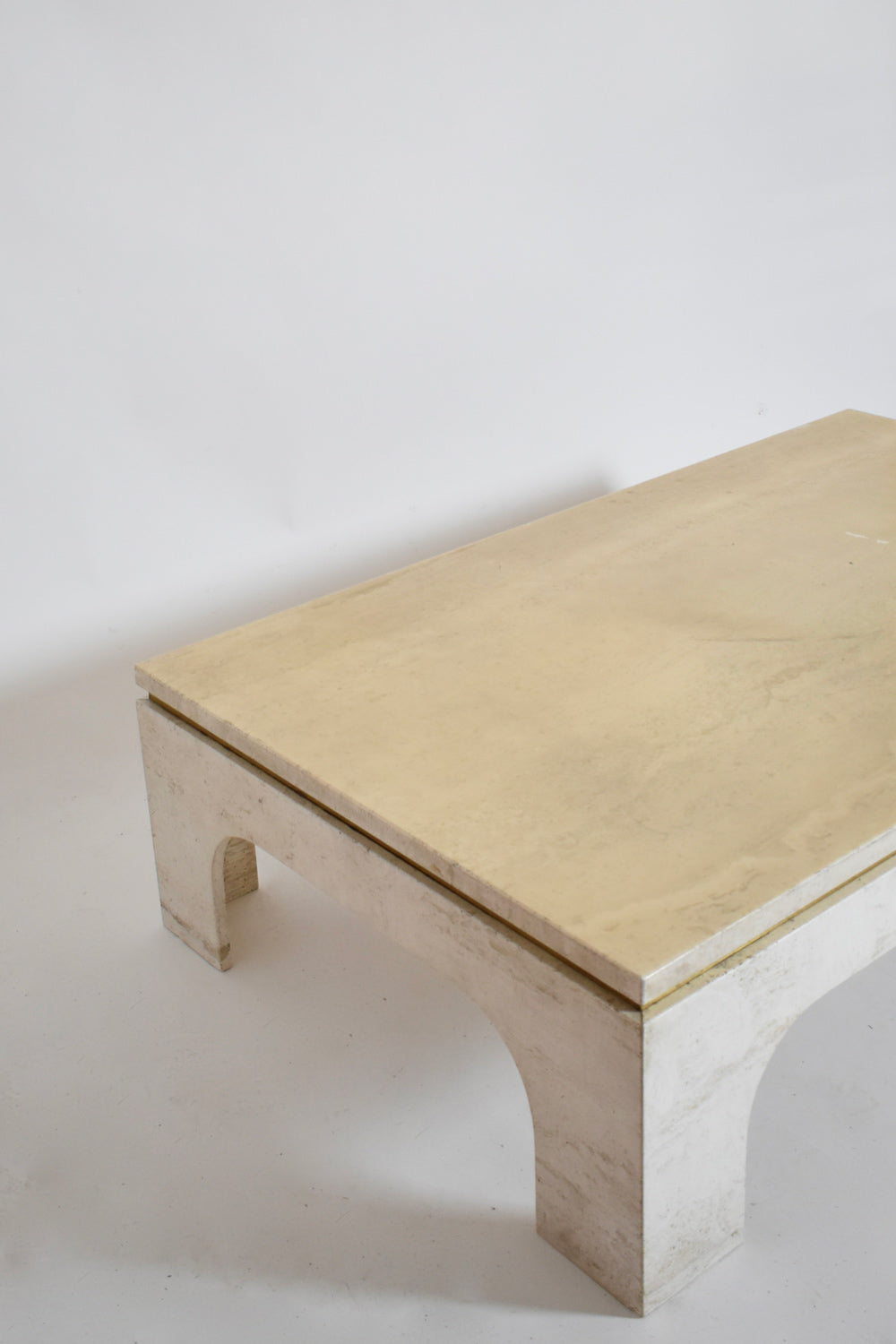 Rectangular travertine coffee table, 1970s.